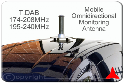 ARM1DAB Antena omnidireccional de monitoreo DAB 174-208MHz 195-240MHz protel