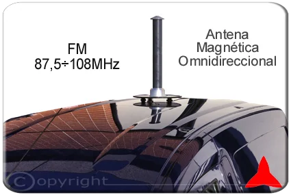 ARM2FM Antena móvil omnidireccional con base magnética para la banda FM 87,5 ÷108 MHz - monitoreo y medición