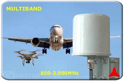 ARO68913.2XZ antena multibanda omnidireccional 850-3000 mhz radio-modem micro repetidores bloqueadores anti-drones sistemas anti-interceptación