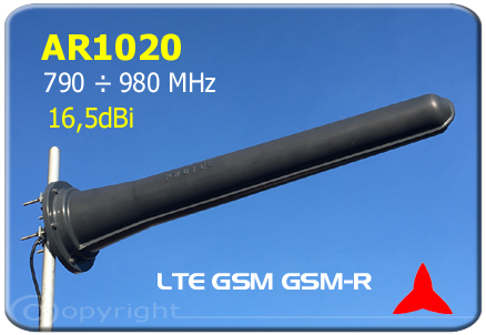 AR1020.1 Antena direccional Yagi 790-960 MHz LTE GSM GSM-R 16.5dBi