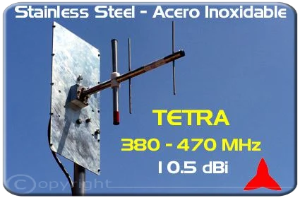 AR1046 Antenas direccionales Tetra Banda Ancha 10.5 dBi 380 ÷ 470 MHz Protel